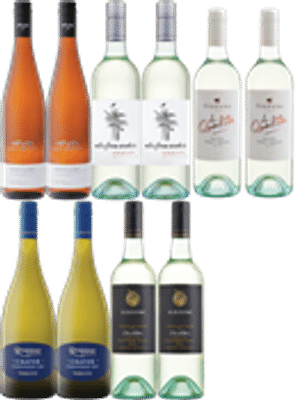 10 Elegant White Wines + 1 Free Premium Shiraz x11