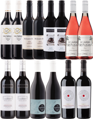 12 Red Wines + 2 Free French Rose
