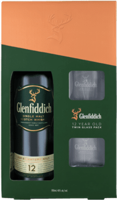 Glenfiddich 12 Year Old Scotch Whisky Gift Pack 700mL