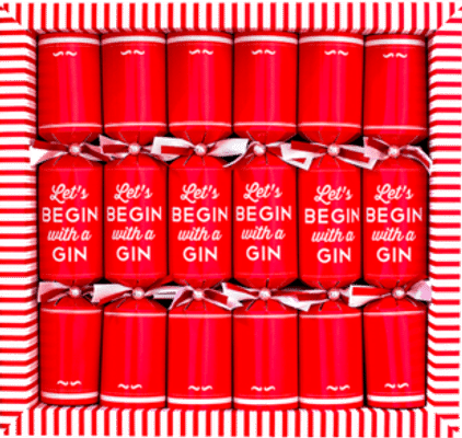 Paperluxe Lets Begin with a Gin Xmas Crackers Red