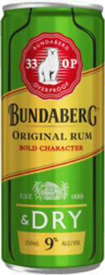 Bundaberg 33 OP Rum & Dry Cans 250mL