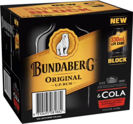 Bundaberg UP Rum & Cola Cans 330mL