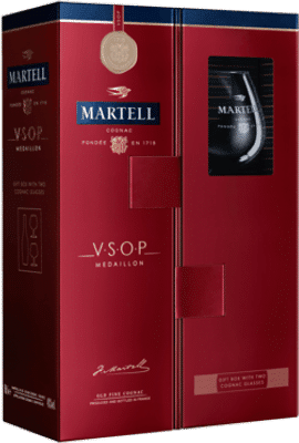 Martell VSOP Cognac & 2 Glass Gift Pack 700mL
