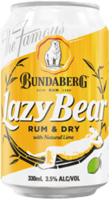 Bundaberg Lazy Bear Rum & Dry Cans 10 Pack 330mL