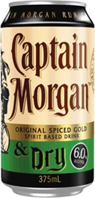 Captain Morgan Spiced Rum & Dry Can 6%