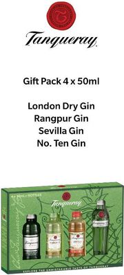 Tanqueray Gin Taster Gift Pack 4 x