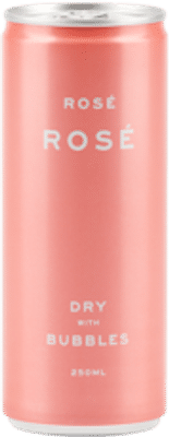 Rose Dry with Bubbles Cans