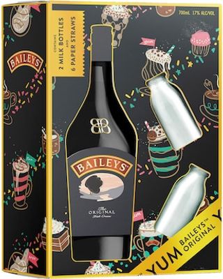Baileys Original Irish Cream Liqueur Milk Glass Gift Pack