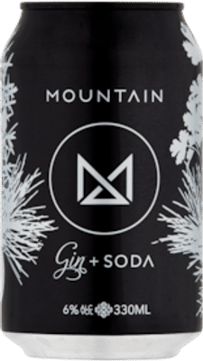 Mountain Gin & Soda Cans