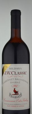 Mildara Wines J W Classic Cabernet Shiraz Ullage: high shoulder