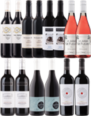 12 Red Wines + 2 Free French Rose x14