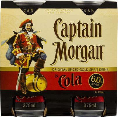Captain Morgan Spiced Rum & Cola Can 6%