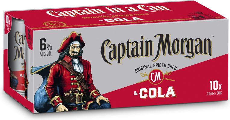 Captain Morgan Spiced Rum & Cola Can (10 pack)