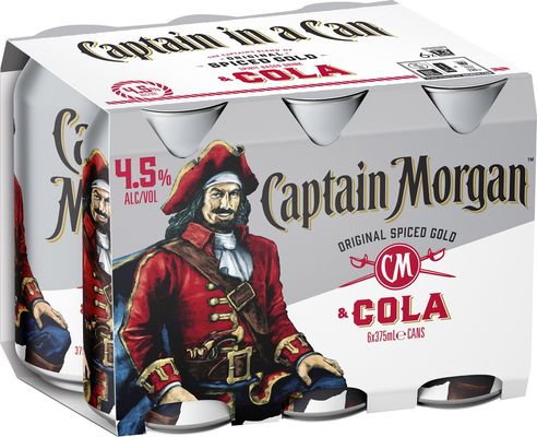 Captain Morgan Spiced Rum & Cola Can 4.5%