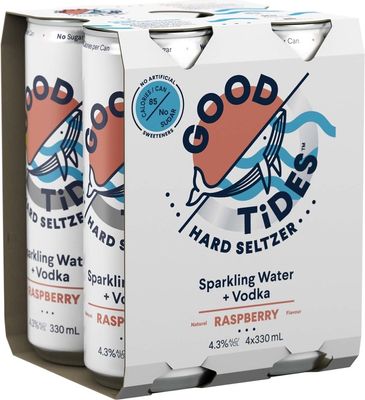 Good Tides Hard Seltzer Raspberry Vodka