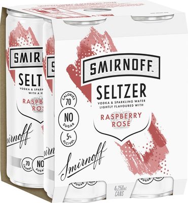 Smirnoff Seltzer Raspberry Rose Can