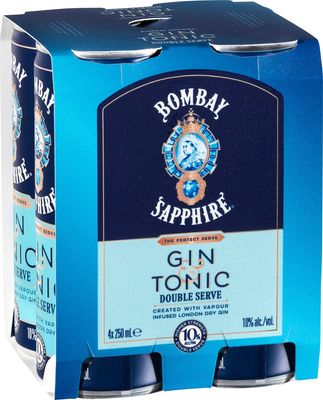 Bombay Sapphire Gin & Tonic Double Serve 10% Can