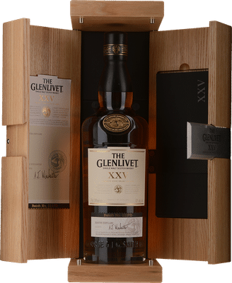 THE GLENLIVET 25 Year Old Single Malt Whisky 43% ABV, The Highlands