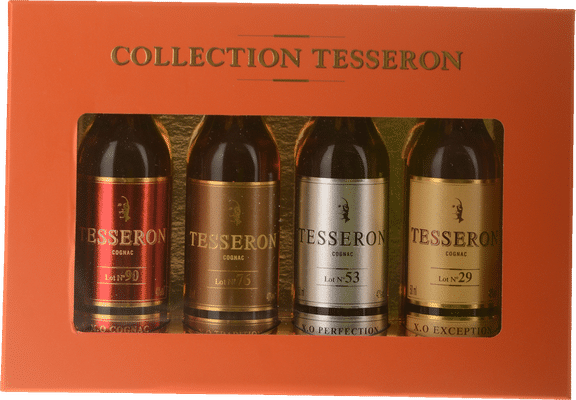 TESSERON COGNAC XO COLLECTION 4-pack - 5CL BOTTLES OF 90, 76, 53, 29 , Cognac