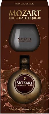 Mozart Chocolate Cream Liqueur & Glass Pack