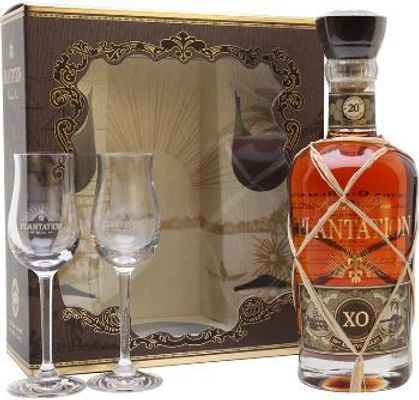 Plantation 20th Anniversary Rum Gift Box with 2 Glasses