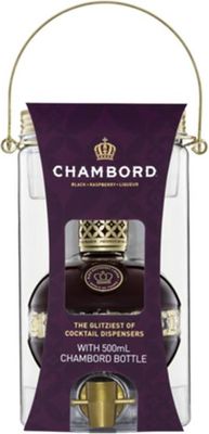 Chambord Black Raspberry Liqueur 500ml with Cocktail Dispenser