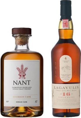 BoozeBud Nant Bourbon Cask & Lagavulin 16 Year Old Whisky Bundle