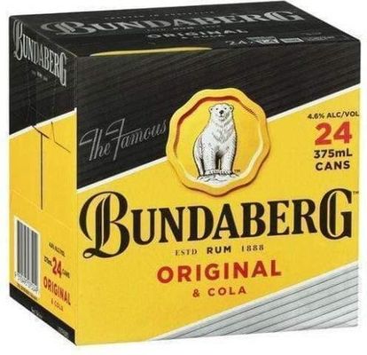 Bundaberg Rum and Cola Cans 375ml Cube
