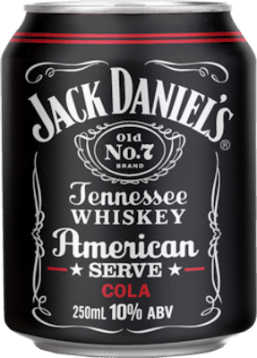 Jack Daniels American Serve & Cola Cans Tennessee Whiskey