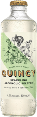 Quincy Sparkling Alcoholic Seltzer Lime Bottles