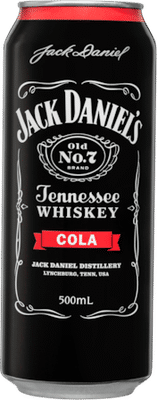 Jack Daniels Old No. 7 Tennessee Whiskey and Cola Cans