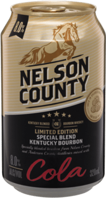 County Bourbon & Cola 8% Cans 10 Pack Premix Whisky