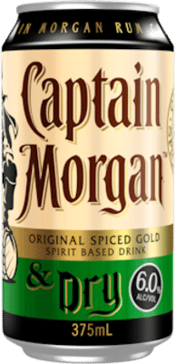 Captain Morgan Original Spiced Gold & Dry Cans Spiced Rum