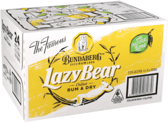 Bundaberg Lazy Bear Rum & Dry 24 Pack