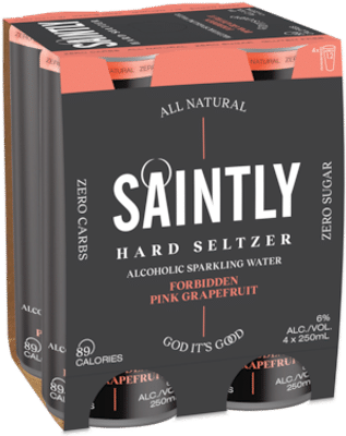 Saintly Hard Seltzer Forbidden Pink Grapefruit Vodka