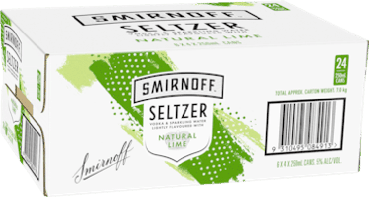 Smirnoff Classic Lime Seltzer Cans Vodka