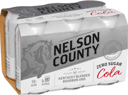 County Zero Sugar Bourbon & Cola Cans