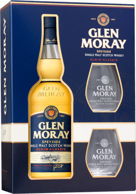Glen Moray Classic Single Malt Scotch Whisky Glasses Gift Pac