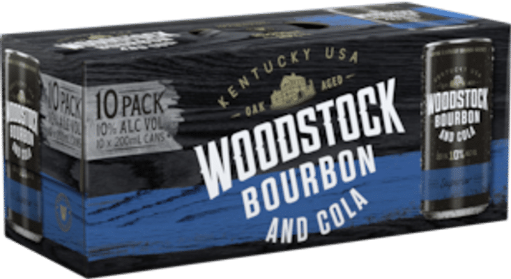 Woodstock Bourbon & Cola 10% Cans 10 Pack