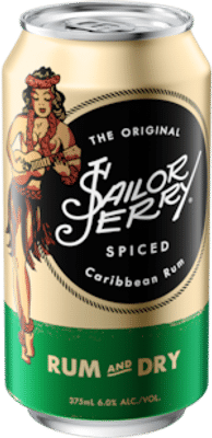 Sailor Jerry Spiced Rum & Dry Cans 375mL