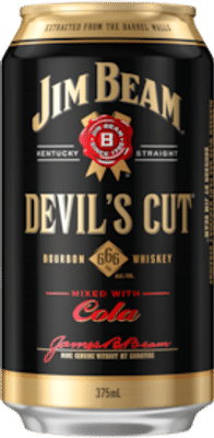 Jim Beam Devils Cut Bourbon & Cola Cans 375mL