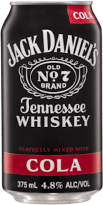 Jack Daniels Tennessee Whiskey & Cola Cans 375mL
