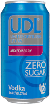 UDL Zero Sugar Vodka Mixed Berry Cans 375mL