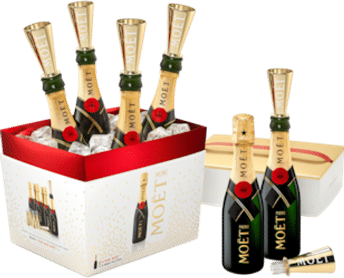 Moet and Chandon Brut Imperial Golden Sippers Mini Share Pack 6 x 200mL