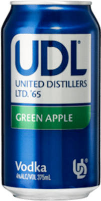 UDL Vodka & Green Apple Cans 375mL