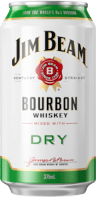Jim Beam White Label Bourbon & Dry Cans 375mL
