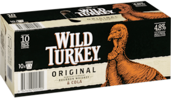 Wild Turkey Bourbon & Cola Cans 10 Pack