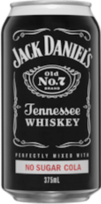 Jack Daniels Tennessee Whiskey & No Sugar Cola Cans