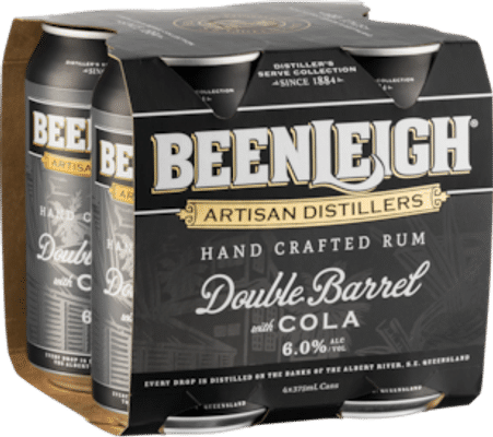 Beenleigh Artisan Di Beenleigh Double Barrel Rum & Cola 6% 6x4pk x375ml RTD