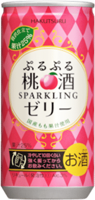 Hakutsuru Puru Puru Sparkling Jelly Peach Momo Sake 190mL Cans